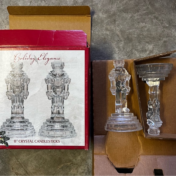COPY - 8” Crystal Candlesticks Holder Brand New - Picture 1 of 2